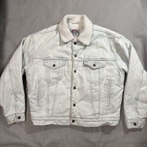 VINTAGE Levis Jacket Mens M Blue Sherpa Lined‎ Trucker Bomber Denim 80s 90s